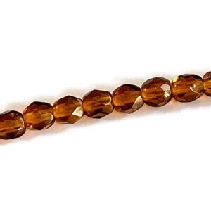 As low As $2 Treacle FirePolished Faceted Round Czech Beads 4mm (40)